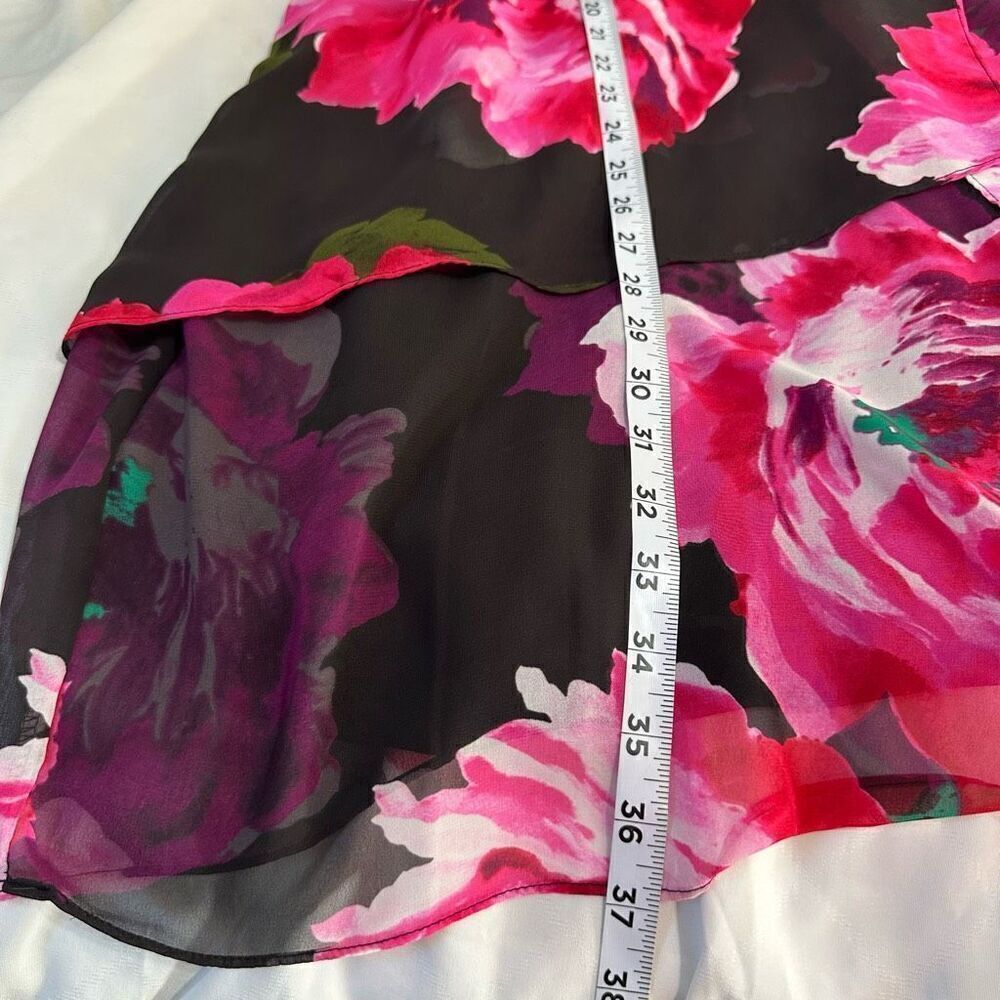 London Times Floral Chiffon Halter Neckline Mini Dress Womens 6 Girlcore Glam - Picture 8 of 9